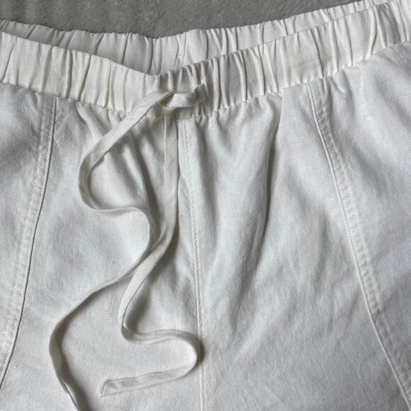 Universal Thread Linen Blend Shorts Women XL White Elastic Waist Coastal NWT - Picture 3 of 9